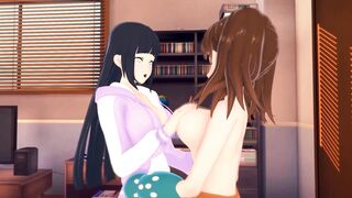 Naruto and Seven Deadly Sins cross over in a hot hentai with a sexy Diane and Hinata - 2 image