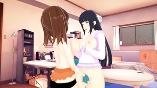 Naruto and Seven Deadly Sins cross over in a hot hentai with a sexy Diane and Hinata - 3 image