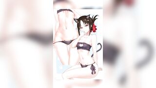 Watch Kaguya, the hentai babe, get her feet drenched in cum in this steamy foot fetish video - 4 image