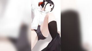Watch Kaguya, the hentai babe, get her feet drenched in cum in this steamy foot fetish video - 5 image