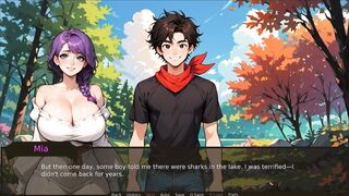 Big boobs & sexy outfit in public - farmer Kink's 3D hentai game