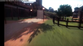 Hentai game: Mermaid shark risky blowjob with huge tits and muscular man