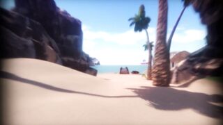 Hentai game: Mermaid shark risky blowjob with huge tits and muscular man