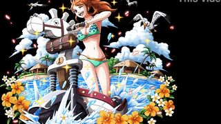 Nami gets her anime tits covered in hot jizz in "orgeta" - Episode 2