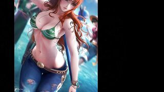 Nami gets her anime tits covered in hot jizz in "orgeta" - Episode 2