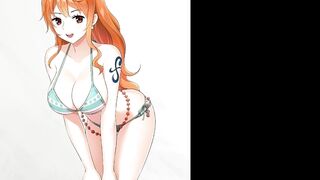Nami gets her anime tits covered in hot jizz in "orgeta" - Episode 2