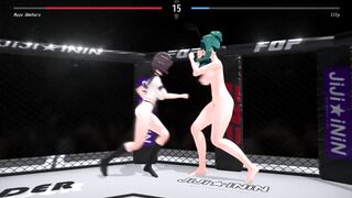 Watch these anime babes fight and take each other's clothes in a cosplay anal adventure! - 2 image