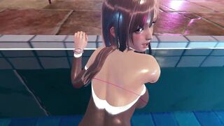 Big-titted anime babe takes a hard pounding in a pool & takes a massive facial cumshot in POV - 8 image