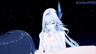 Genshin Impact Hentai - Big boobs anime babe gets intense sex with Skirk and Varesa