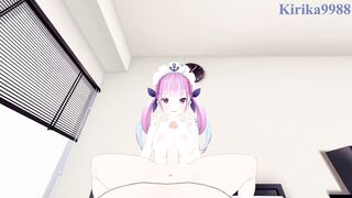 Hololive VTuber POV Hentai: Ninomae Ina and Minato Aqua get it on in intense sex scene