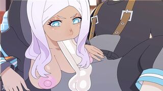 Fire Force Hentai cartoon: Hibana's new chair gets uncensored and big ass gets animated! - 7 image
