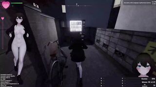 Sexy chick in sexy outfit shows off her naked body to a stranger in 3D hentai