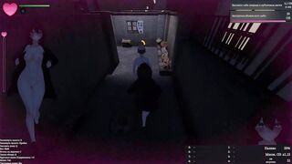 Sexy chick in sexy outfit shows off her naked body to a stranger in 3D hentai