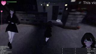 Sexy chick in sexy outfit shows off her naked body to a stranger in 3D hentai