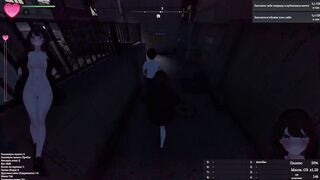 Sexy chick in sexy outfit shows off her naked body to a stranger in 3D hentai