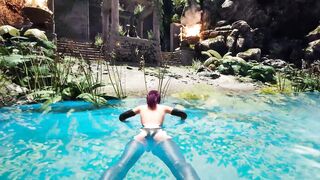 Tifa's first time on island: a wild bukkake hentai with massive tits, squirting, and double penetration - 10 image