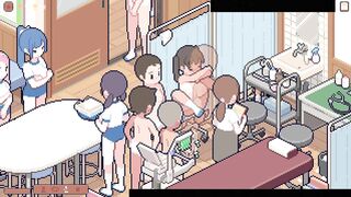 Karada Sokutei-Shi and her pal take turns getting their tight holes drilled in Hentai Game