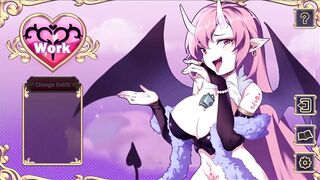 Succubus Chan, the sexy giant-breasted nun, undresses and teases in 3D hentai game