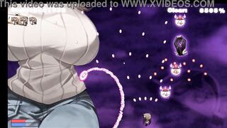 Succubus Chan, the sexy giant-breasted nun, undresses and teases in 3D hentai game