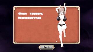 Succubus Chan, the sexy giant-breasted nun, undresses and teases in 3D hentai game