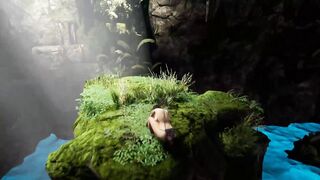 Lara's tight pussy stretched wide by massive rod in hentai game - 1 image