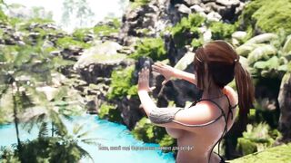 Lara's tight pussy stretched wide by massive rod in hentai game - 3 image