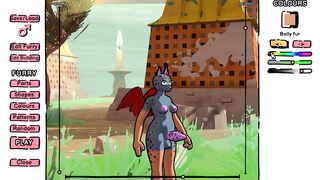 Watch this busty babe in a sexy outfit & blow like a pro in futanari game!