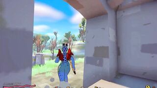 Watch this busty babe in a sexy outfit & blow like a pro in futanari game!