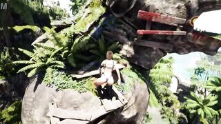 Lara Croft gets her tight pussy stretched with a thick glass bottle in a steamy hentai game - 8 image