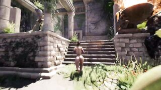 Lara, the sleeping babe, gets rammed hard by an aroused Ancient statue in 3D hentai - 2 image