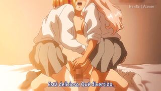 Three friends go wild in hot hentai action - 9 image