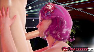 Aoyama, the anime girl, indulges in a kinky poolside fetish with a big dicked dude and moans of pleasure