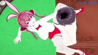 Bunny Girls Sakura Miko & Houshou Marine get down and dirty in a hardcore hentai game!