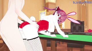 Bunny Girls Sakura Miko & Houshou Marine get down and dirty in a hardcore hentai game!