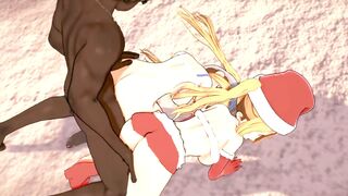 Naughty twins get naughty in Christmas special, getting fucked and creampied in 3D