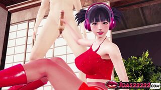 Enjoy the intense tit stimulation, nylon ripped pantyhose, and deepthroating cumshot in Red Nylon Animation