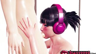 Enjoy the intense tit stimulation, nylon ripped pantyhose, and deepthroating cumshot in Red Nylon Animation