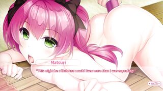 Matsuri Route 2 end with a big load of jizz in her mouth and in her big tits