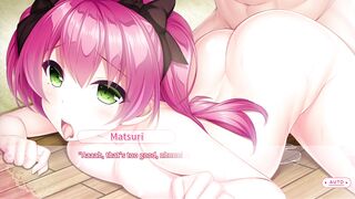 Matsuri Route 2 end with a big load of jizz in her mouth and in her big tits