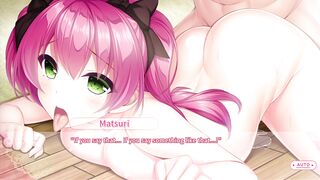 Matsuri Route 2 end with a big load of jizz in her mouth and in her big tits