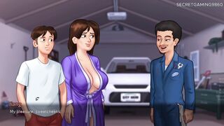 Stepmom Summertime Saga - Quick Passionate Kiss with Her Hot Body in Car - DarkCookie's 3D Hentai Game