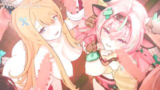 Genshin Impact Hentai: Double Penetration with Double Creamshots in Ecchi Anime - 1 image