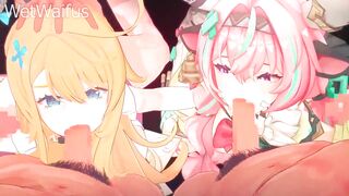 Genshin Impact Hentai: Double Penetration with Double Creamshots in Ecchi Anime - 2 image