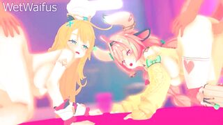 Genshin Impact Hentai: Double Penetration with Double Creamshots in Ecchi Anime