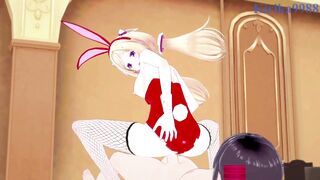 Bunny Girls Aki Rosenthal & Usada Pekora get wild with intense sex in Hololive VTuber Hentai