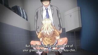 Naughty hentai teen rewards with a hot blowjob