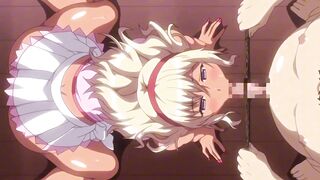 Naughty hentai teen rewards with a hot blowjob