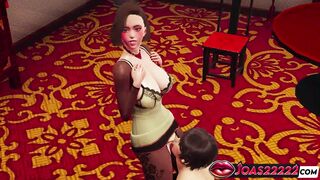 Sasha in nylon bodysuit gets intense double penetration with toys & squirts while getting her pussy fingered and licked in close-up action