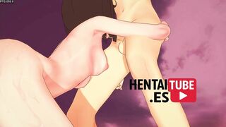 Momo's uncensored Hentai game - Momo gives a sloppy BJ and takes it from behind! - 3 image