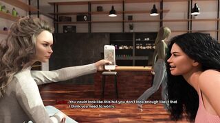 Curvy Bimbo Milf with Fake Tits finally gets her kissing skills tested in a hot hentai game